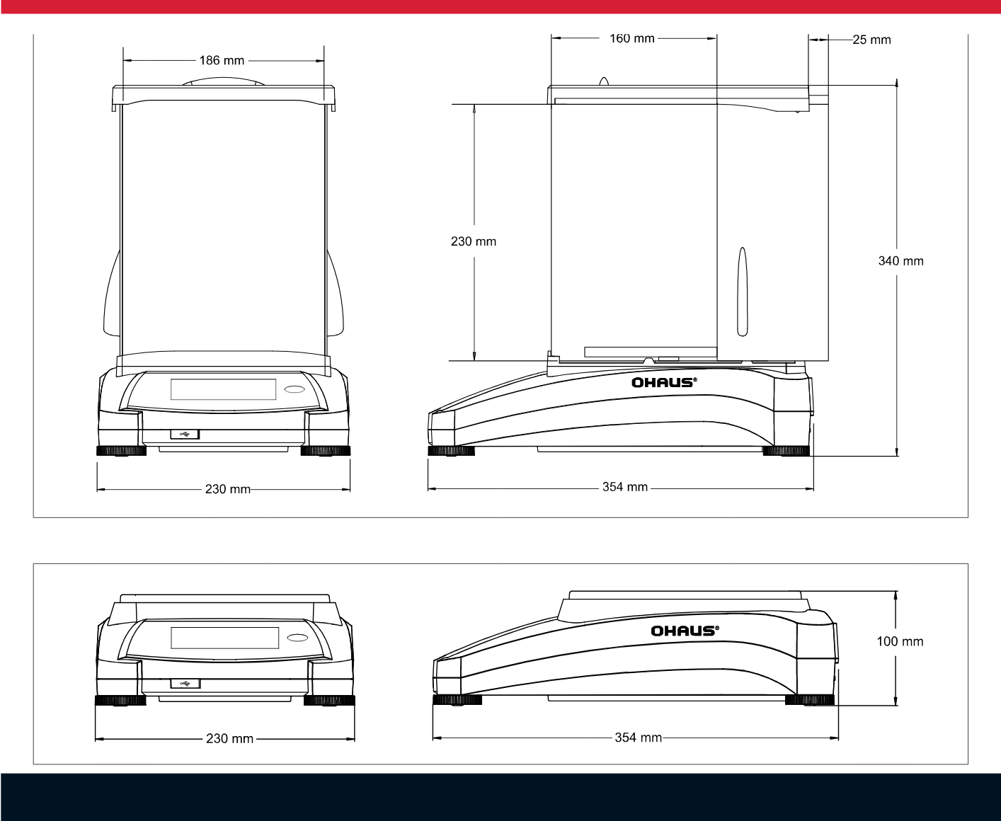 ohaus ax6202 boyutları