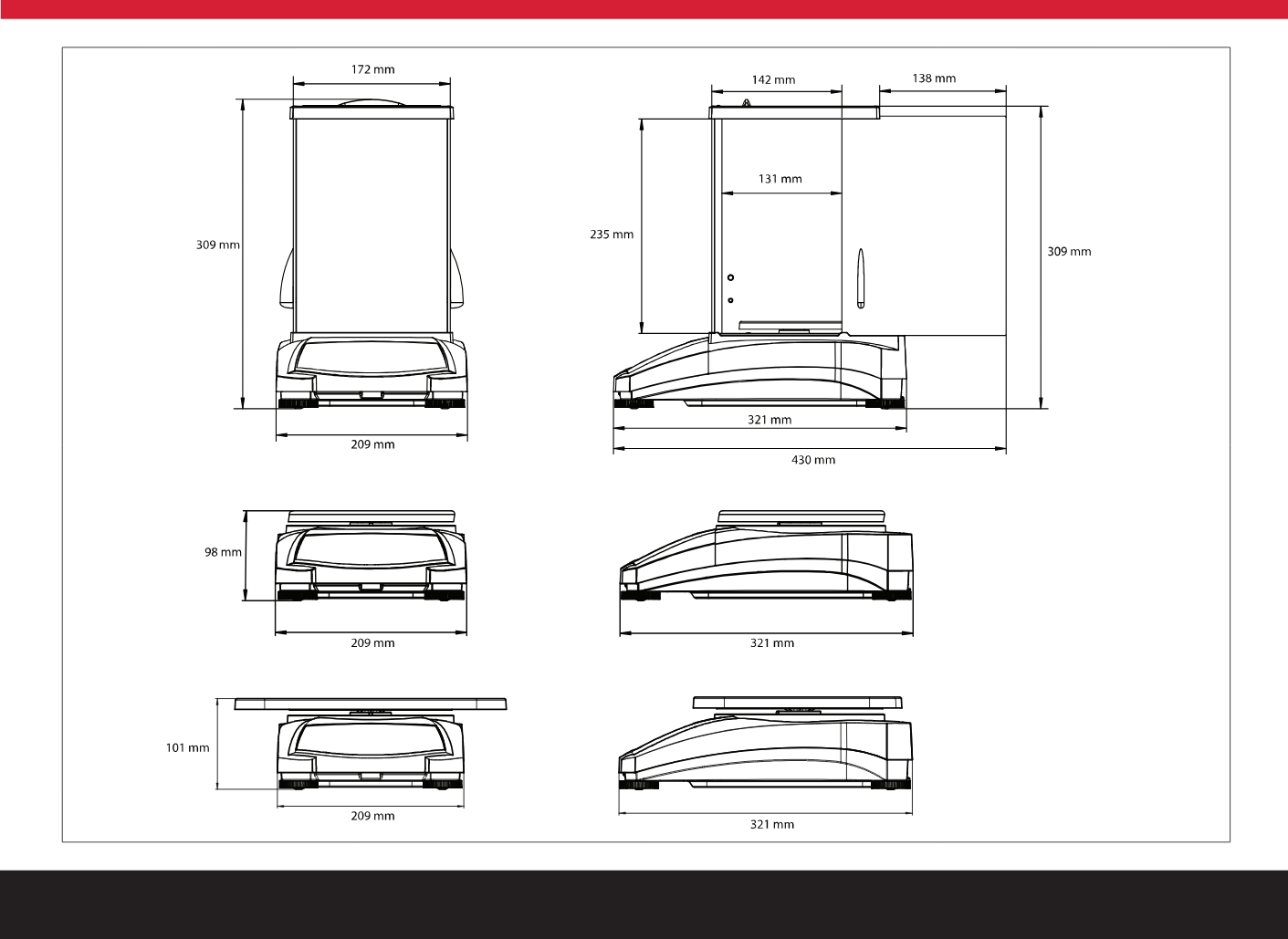 ohaus px623 boyutları