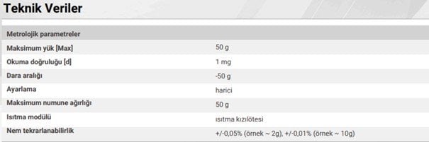 MA50.R Nem Tayin cihazi teknik özellikler 1